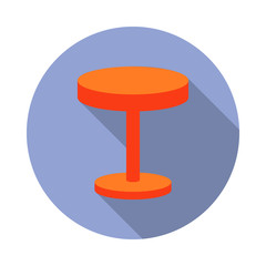 Poster - Coffee table flat long shadow icon. Simple color vector of Furniture icons for ui and ux, website or mobile application