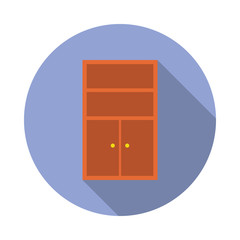 Aufkleber - cupboard flat long shadow icon. Simple color vector of Furniture icons for ui and ux, website or mobile application