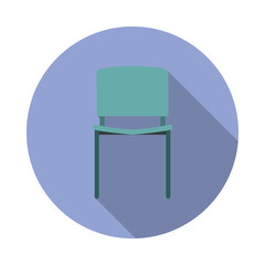 Aufkleber - chair flat long shadow icon. Simple color vector of Furniture icons for ui and ux, website or mobile application