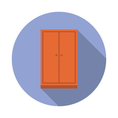 Aufkleber - cupboard flat long shadow icon. Simple color vector of Furniture icons for ui and ux, website or mobile application