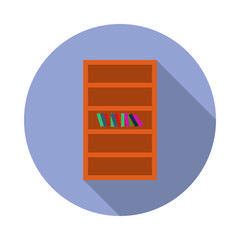 Poster - bookcase flat long shadow icon. Simple color vector of Furniture icons for ui and ux, website or mobile application