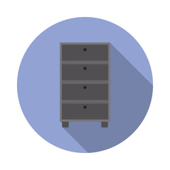 Aufkleber - chest of drawers flat long shadow icon. Simple color vector of Furniture icons for ui and ux, website or mobile application