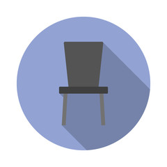 Aufkleber - kitchen chair flat long shadow icon. Simple color vector of Furniture icons for ui and ux, website or mobile application
