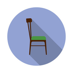 Aufkleber - soft chair flat long shadow icon. Simple color vector of Furniture icons for ui and ux, website or mobile application