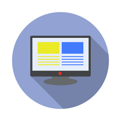 Aufkleber - computer settings colored long shadow icon. Simple color vector of Programming sticker icons for ui and ux, website or mobile application