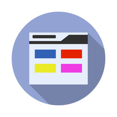 Aufkleber - Internet browser colored long shadow icon. Simple color vector of Programming sticker icons for ui and ux, website or mobile application