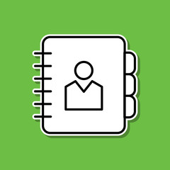 Poster - Contact information sticker icon. Simple thin line, outline vector of cv icons for ui and ux, website or mobile application