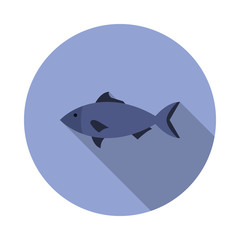 Poster - a fish colored illustration. Element of colored food icon for mobile concept and web apps. Detailed a fish icon can be used for web and mobile long shadow icon