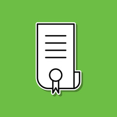 Poster - Education certificate sticker icon. Simple thin line, outline vector of cv icons for ui and ux, website or mobile application
