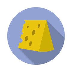 Aufkleber - piece of cheese colored illustration. Element of colored food icon for mobile concept and web apps. Detailed piece of cheese icon can be used for web and mobile long shadow icon
