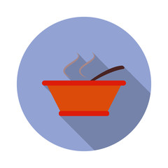Poster - bowl of soup colored illustration. Element of colored food icon for mobile concept and web apps. Detailed bowl of soup icon can be used for web and mobile long shadow icon