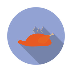 Poster - roasted chicken colored illustration. Element of colored food icon for mobile concept and web apps. Detailed roasted chicken icon can be used for web and mobile long shadow icon