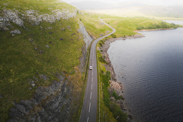 Wall Mural - aerial view of scottish road