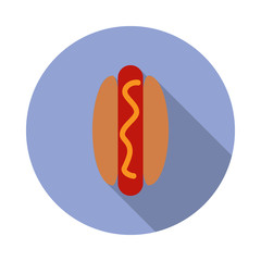 Aufkleber - sausage in a loaf colored illustration. Element of colored food icon for mobile concept and web apps. Detailed sausage in a loaf icon can be used for web and mobile long shadow icon