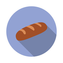 Aufkleber - loaf of bread colored illustration. Element of colored food icon for mobile concept and web apps. Detailed loaf of bread icon can be used for web and mobile long shadow icon