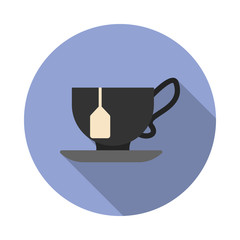 Poster - cup of tea colored illustration. Element of colored food icon for mobile concept and web apps. Detailed cup of tea icon can be used for web and mobile long shadow icon
