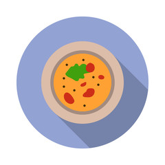 Poster - soup in a plate colored illustration. Element of colored food icon for mobile concept and web apps. Detailed soup in a plate icon can be used for web and mobile long shadow icon