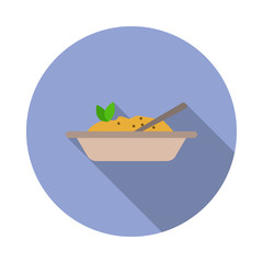 Poster - mashed potatoes in a plate colored illustration. Element of colored food icon for mobile concept and web apps. Detailed mashed potatoes in a plate icon can used for web and mobile long shadow icon