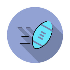 Aufkleber - Rugby ball, sport long shadow icon. Simple color vector of sport icons for ui and ux, website or mobile application