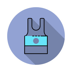 Aufkleber - Shirt, jersey, sport long shadow icon. Simple color vector of sport icons for ui and ux, website or mobile application
