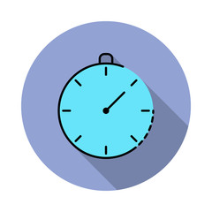 Poster - Chronometer, stopwatch, sport long shadow icon. Simple color vector of sport icons for ui and ux, website or mobile application