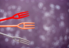 Close-up Of Plastic Forks