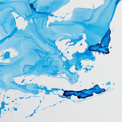 Wall Mural - blue watercolor pattern on canvas