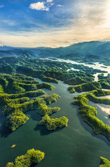 Wall Mural - Ta Dung lake or Dong Nai 3 lake. The reservoir for power generation by hydropower in Dac Nong ( Dak Nong ), Vietnam.