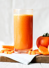 Poster - Fresh carrot juic macro shot