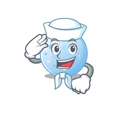 Sticker - Sailor cartoon character of blue moon with white hat