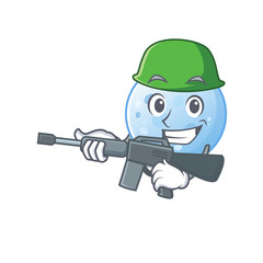 Wall Mural - A cartoon picture of blue moon in Army style with machine gun