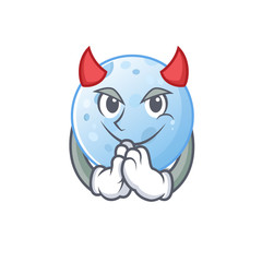 Sticker - Blue moon dressed as devil cartoon character design style