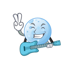 Sticker - Talented musician of blue moon cartoon design playing a guitar