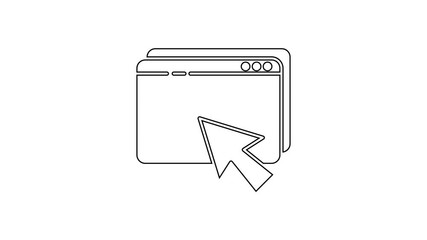 Black line Web design and development concepts icon isolated on white background. 4K Video motion graphic animation