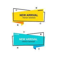 Wall Mural - 
Flat linear promotion ribbon banner, Set of trendy flat geometric vector banners. scroll, price tag, sticker, badge, poster..vector design

