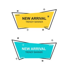 Wall Mural - 
Flat linear promotion ribbon banner, Set of trendy flat geometric vector banners. scroll, price tag, sticker, badge, poster..vector design

