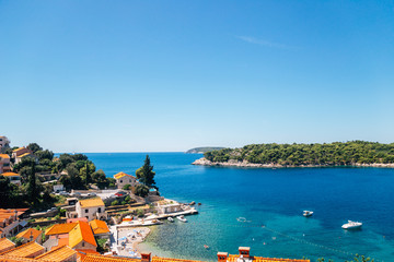 Wall Mural - Adriatic sea and village scenery from Bosnia and Herzegovina to Croatia