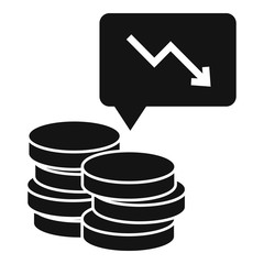 Poster - Bankrupt coin stack icon. Simple illustration of bankrupt coin stack vector icon for web design isolated on white background