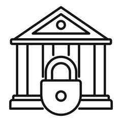 Poster - closed bank icon. outline closed bank vector icon for web design isolated on white background