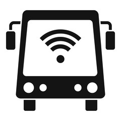 Sticker - School bus wifi icon. Simple illustration of school bus wifi vector icon for web design isolated on white background