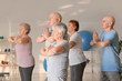 © Pixel-Shot - Elderly people exercising in gym