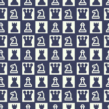 Chess Pieces Icons Pattern. Chess Game Seamless Background. Seamless Pattern Vector Illustration