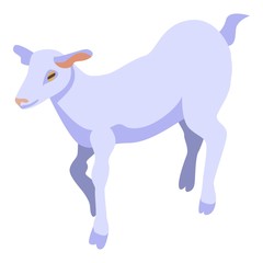 Sticker - Goat animal icon. Isometric of goat animal vector icon for web design isolated on white background