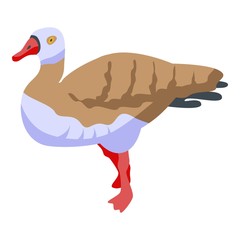 Wall Mural - Farm goose icon. Isometric of farm goose vector icon for web design isolated on white background