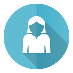 Aufkleber - Profile avatar blue round flat design vector icon isolated on white background