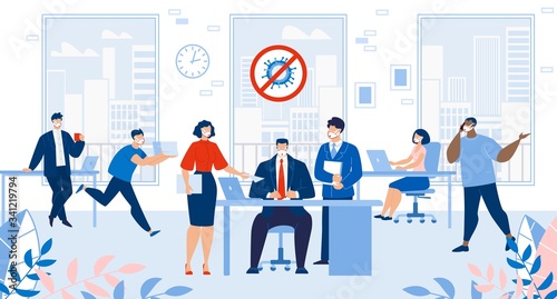 Fotomural Busy Office Failure Deadline after Covid19 Outbreak Stop