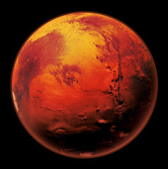 Wall Mural - mars the red planet of the solar system in space. high resolution art presents planet mars isolated 