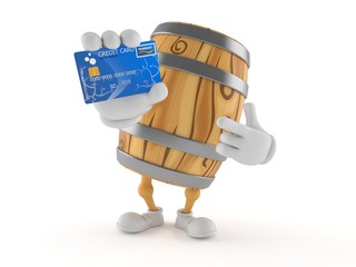 Canvas Print - Cask character holding credit card