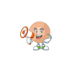 Poster - A picture of rounded bandage cartoon design style speaking on a megaphone