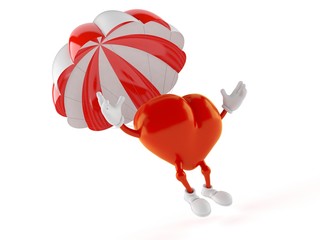 Sticker - Heart character with parachute